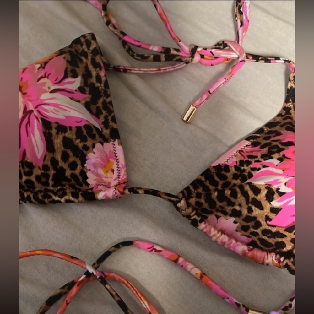 Victoria's Secret Pink and Leopard Bikini Top
